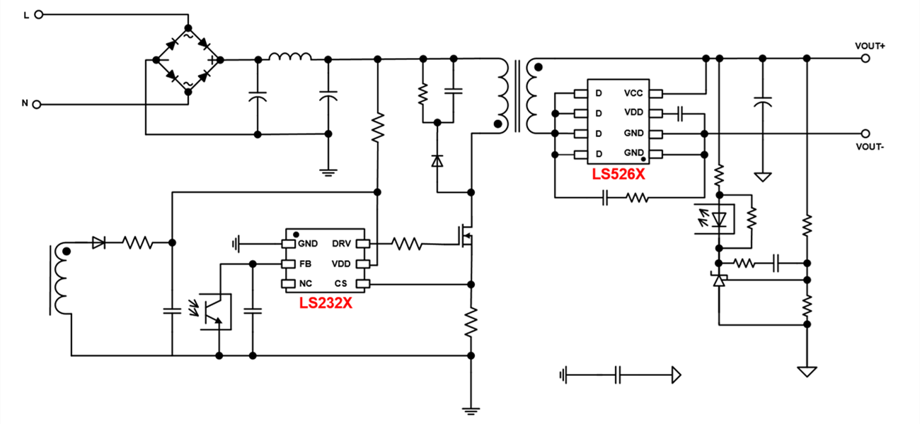 LS232X：靈活配置，10~45W 外推MOS方案